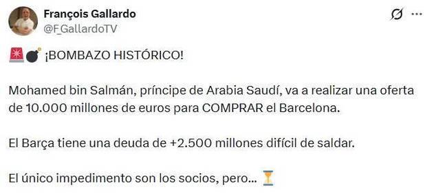 颠覆足坛历史!巴萨要被收购,沙特王储豪掷百亿欧,皇马在观望 颠覆足坛历史!巴萨要被收购,沙特王储豪掷百亿欧,皇马在观望